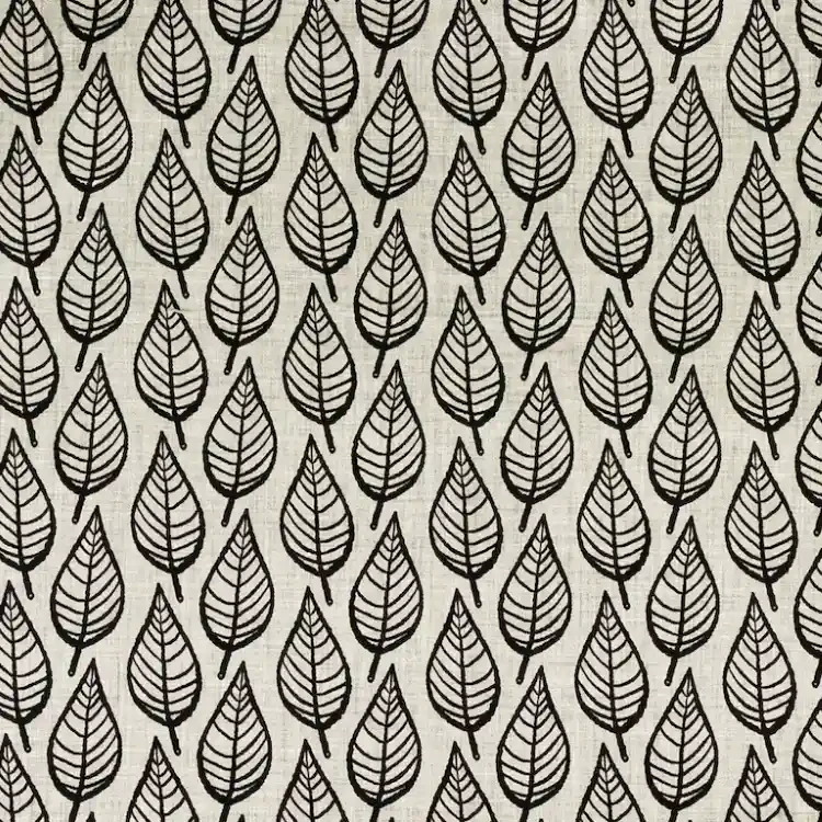 Gray Leaves Pattern Print