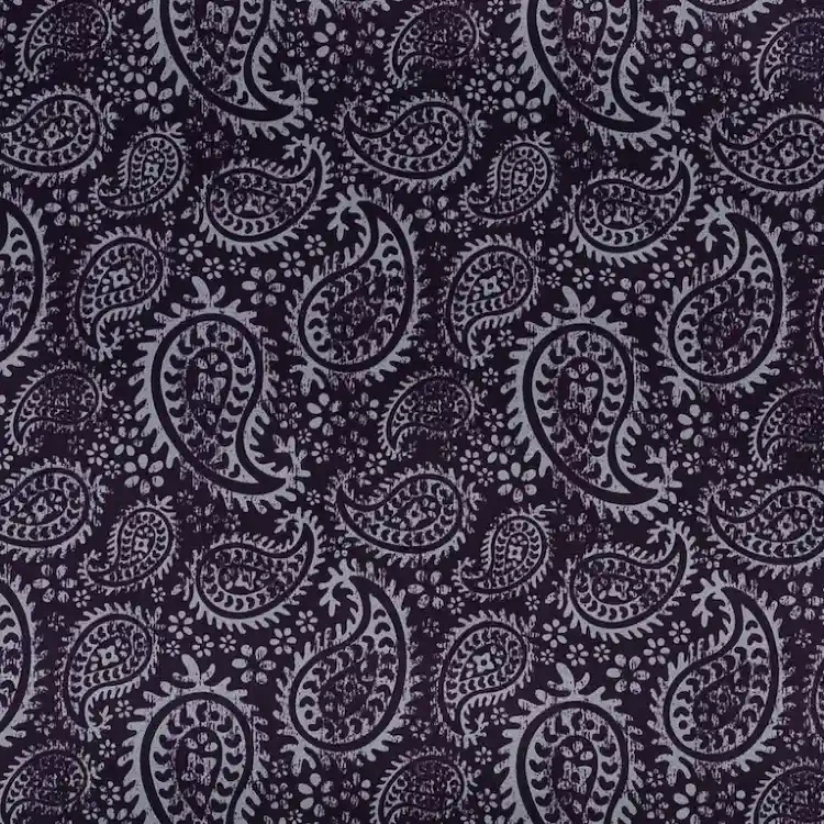 Purple with Gray Paisley Print