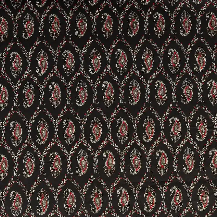 Black Paisley Pattern Print