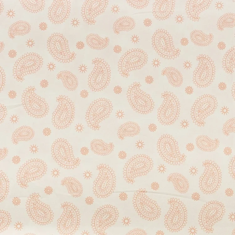 White with Orange Paisley Print