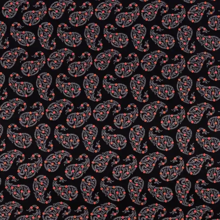 Deep Navy with Paisley Print