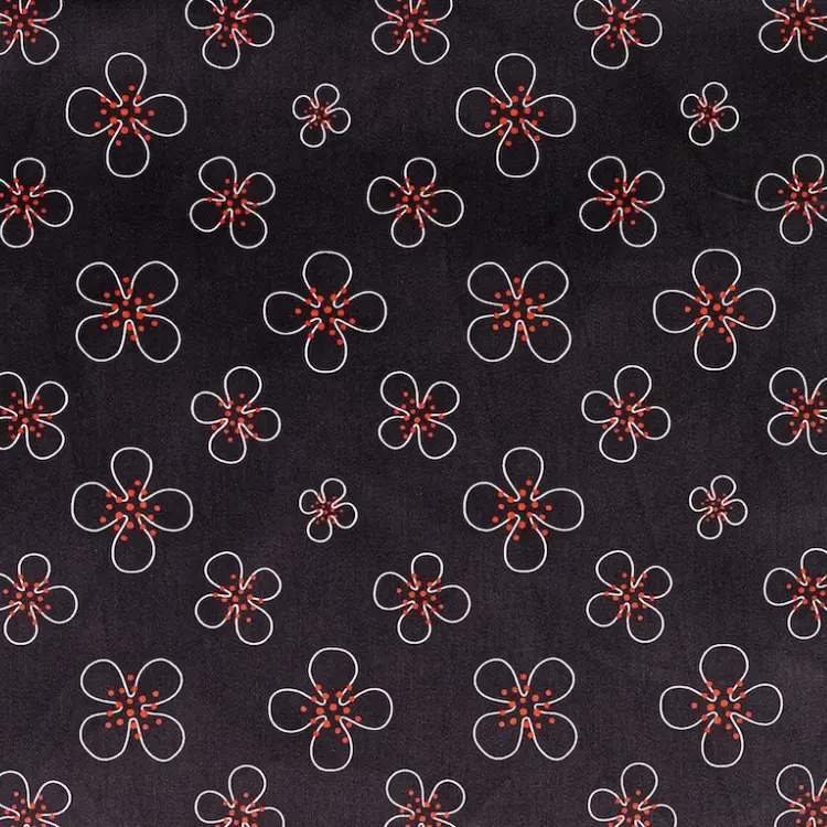 Black with White Floral Print