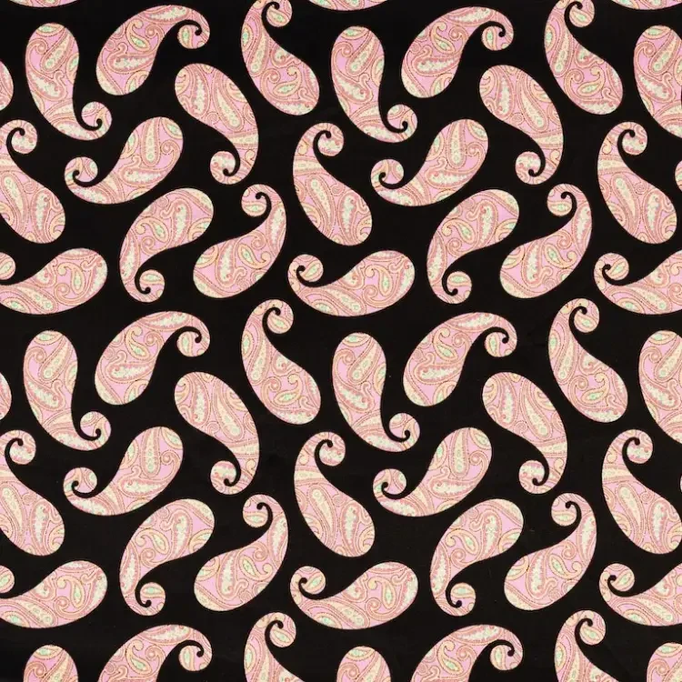 Black with Pink Paisley Print