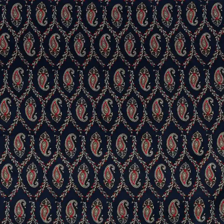 Navy Paisley Pattern Print