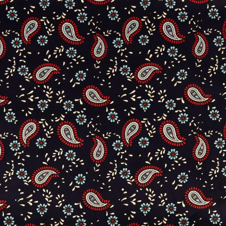 Midnight Blue with Floral Paisley Print