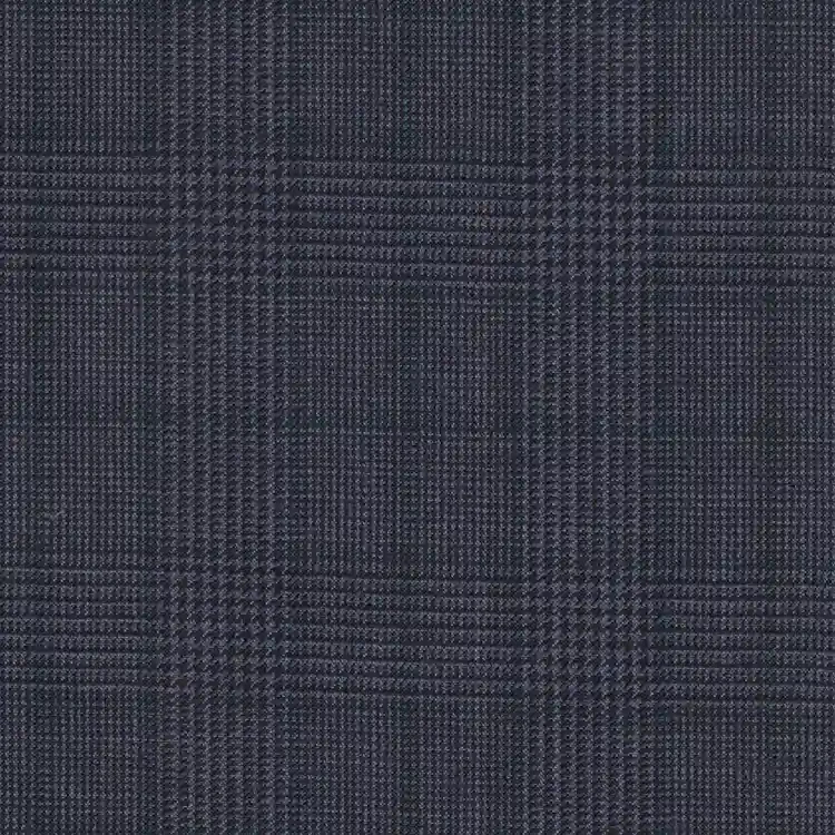 Carbon Blue Glen Plaid with Dark Teal Windowpane