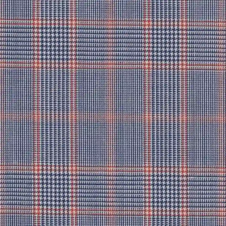 Medium Blue and Orange Check