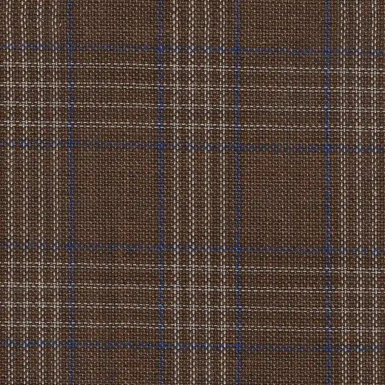 Brown White and Blue Plaid