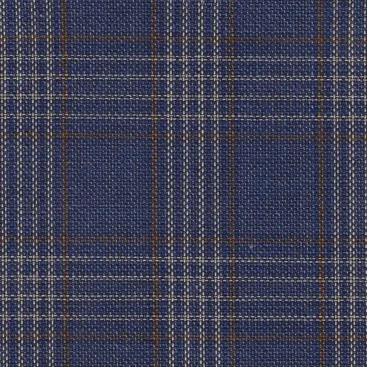 Blue, White and Brown Plaid
