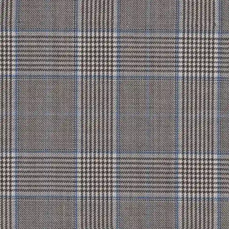 Light Gray and Light Blue Glen Plaid