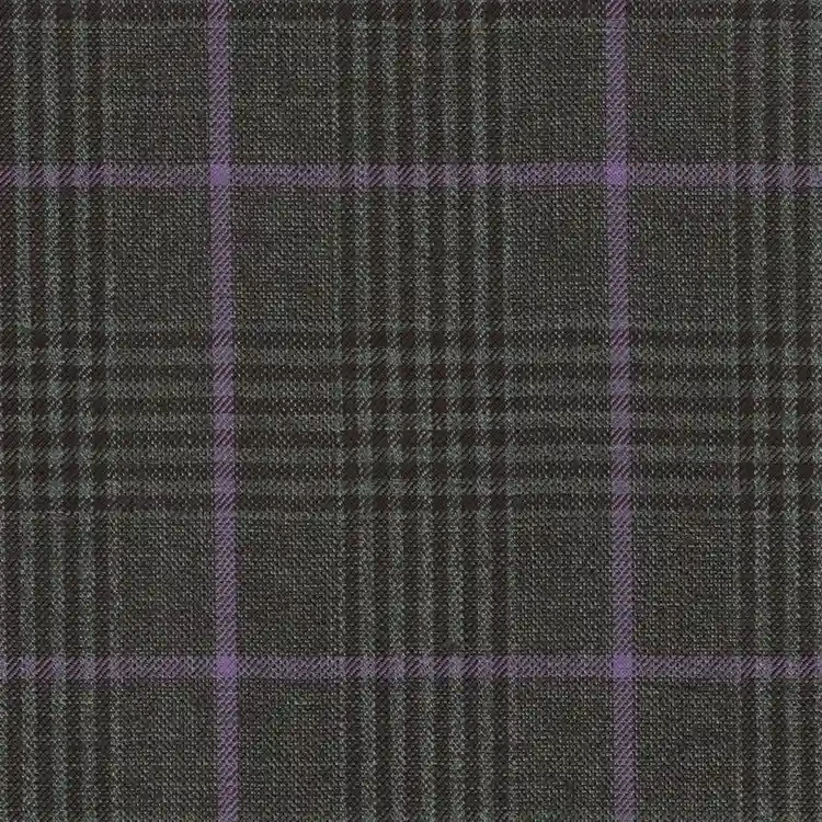 Forest Green Glen Plaid With Lavender Windowpane