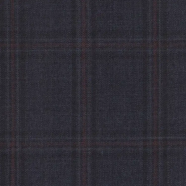 Denim Blue With Maroon Windowpane