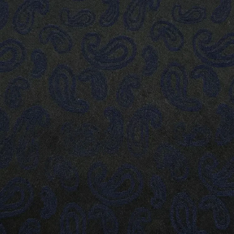 Navy Paisley Jacquard