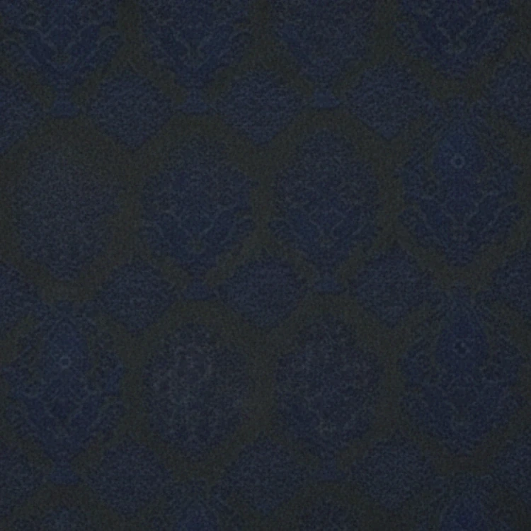Navy Damask Pattern Jacquard