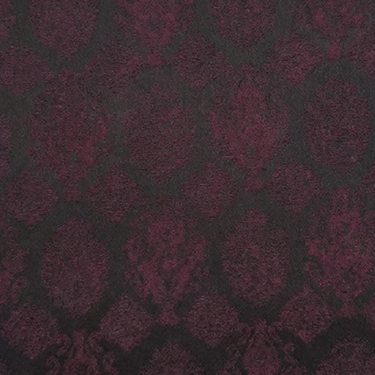 Maroon Damask Pattern Jacquard