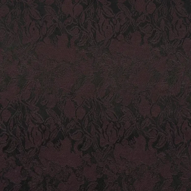 Maroon Brocade Floral Jacquard