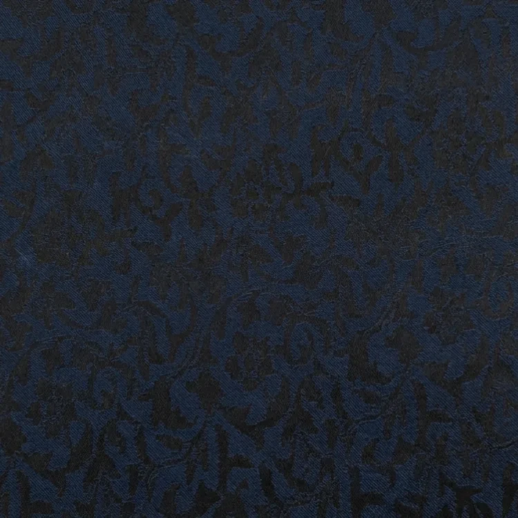 Navy Blue Floral Jacquard