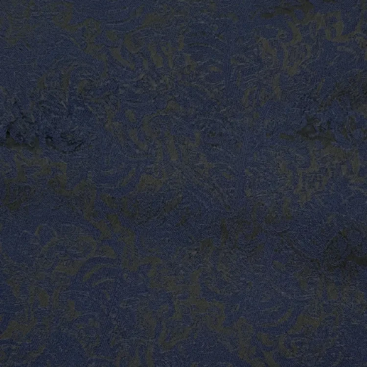 Navy Blue Floral Jacquard