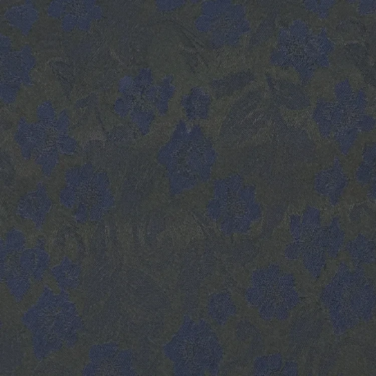 Navy Blue Floral  Jacquard