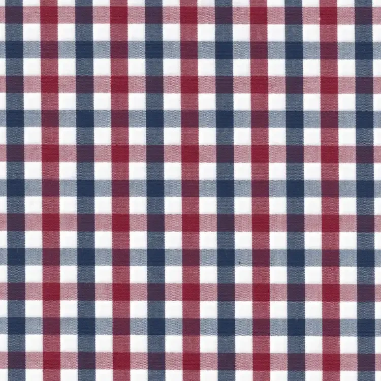 Red, Blue and White Plaid Plaid Shirt Fabric