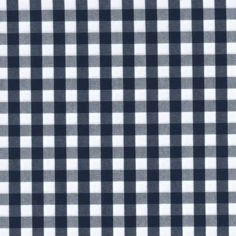 Navy and White Plaid Plaid Shirt Fabric