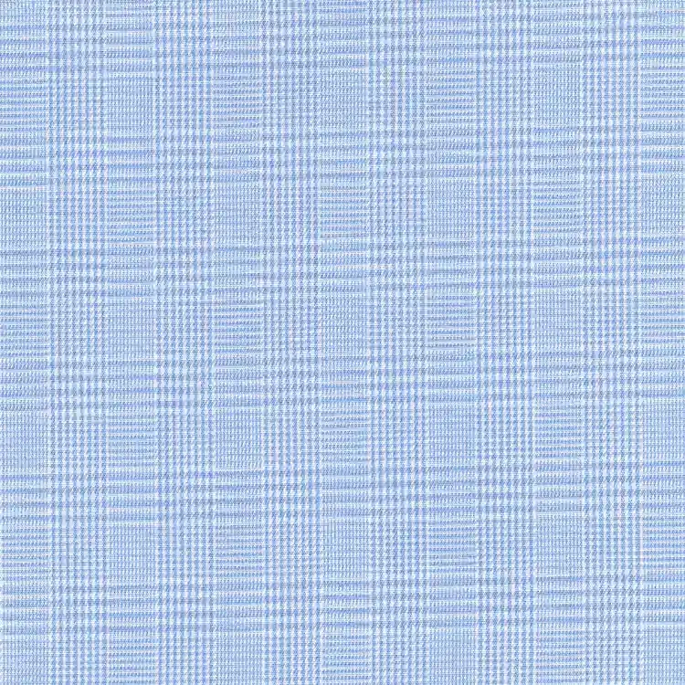 Light Blue and White Check Shirt Fabric