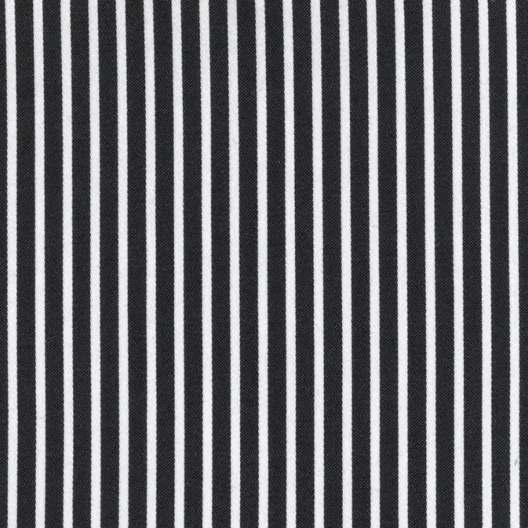 Black with White Stripes Shirt Fabric