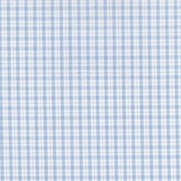 Light Blue and White Check Shirt Fabric