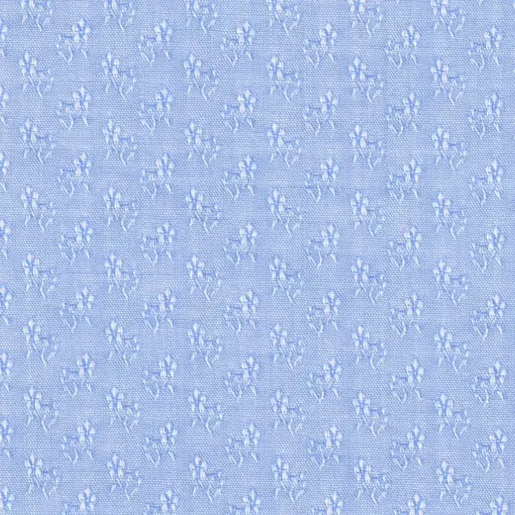 Light Blue Floral Pattern Shirt Fabric