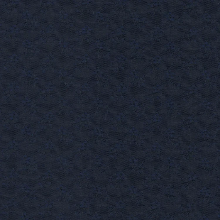Deep Navy with Floral Pattern Shirt Fabric