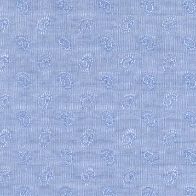 Light Blue Paisley Pattern Shirt Fabric