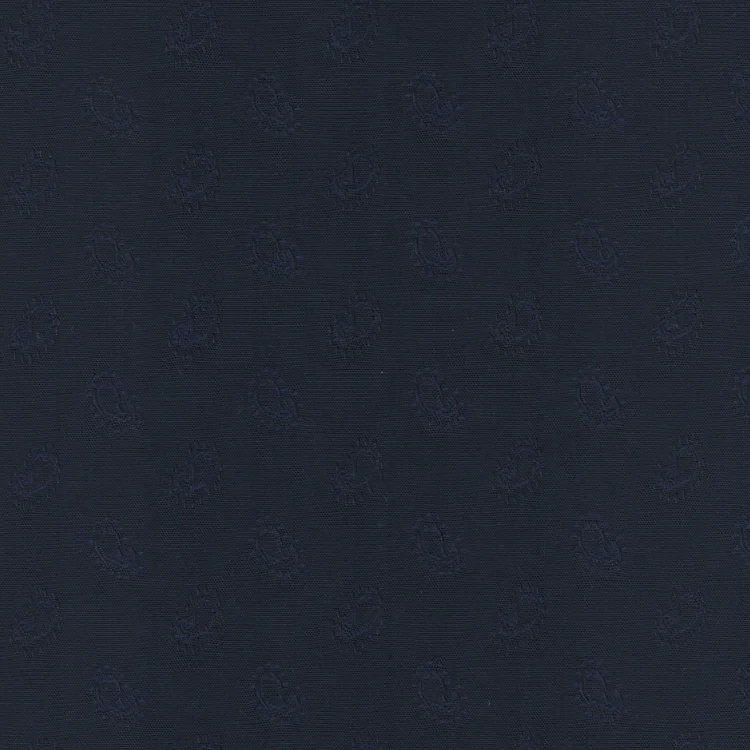 Deep Navy with Paisley Pattern Shirt Fabric