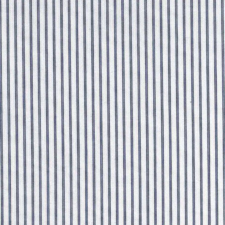 White and Navy Stripes Shirt Fabric
