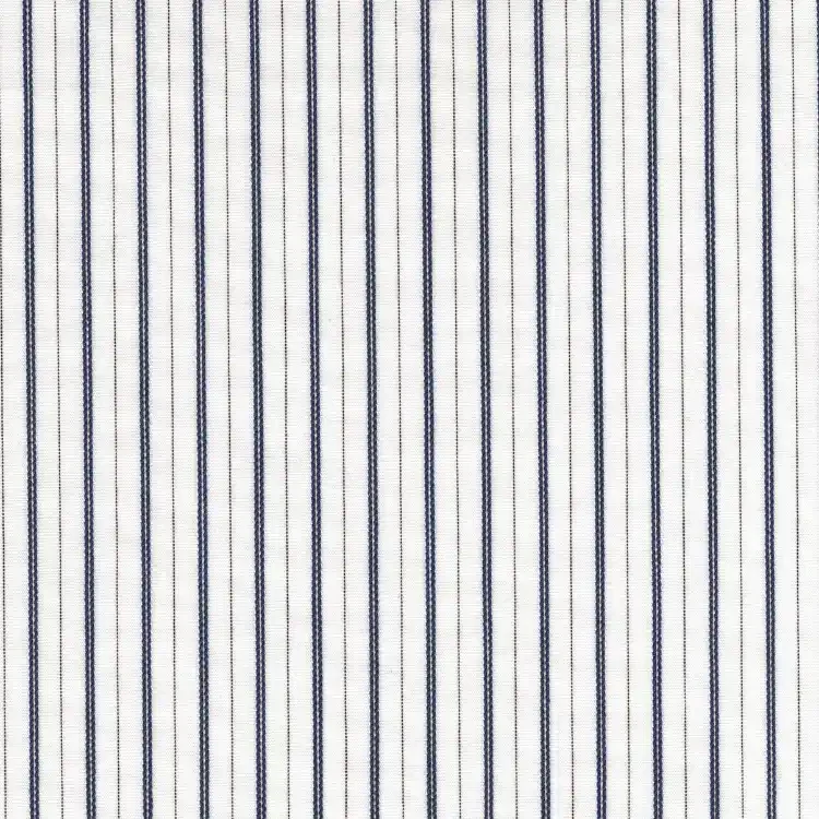 White with Navy and Black Stripe Shirt Fabric