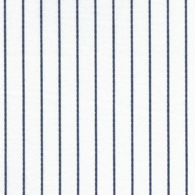 White Micro Diamonds Pattern with Blue Stripe Shirt Fabric
