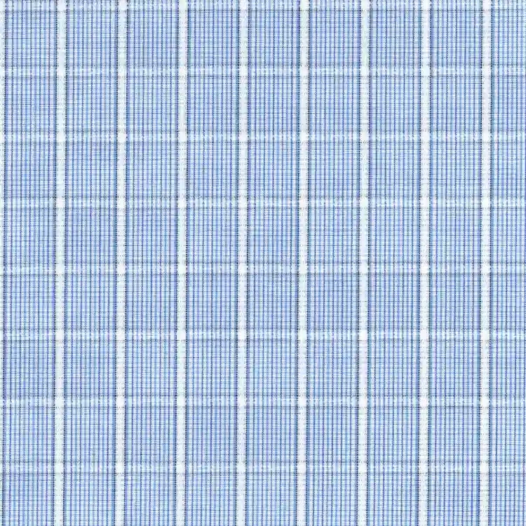 Blue and White Check Shirt Fabric