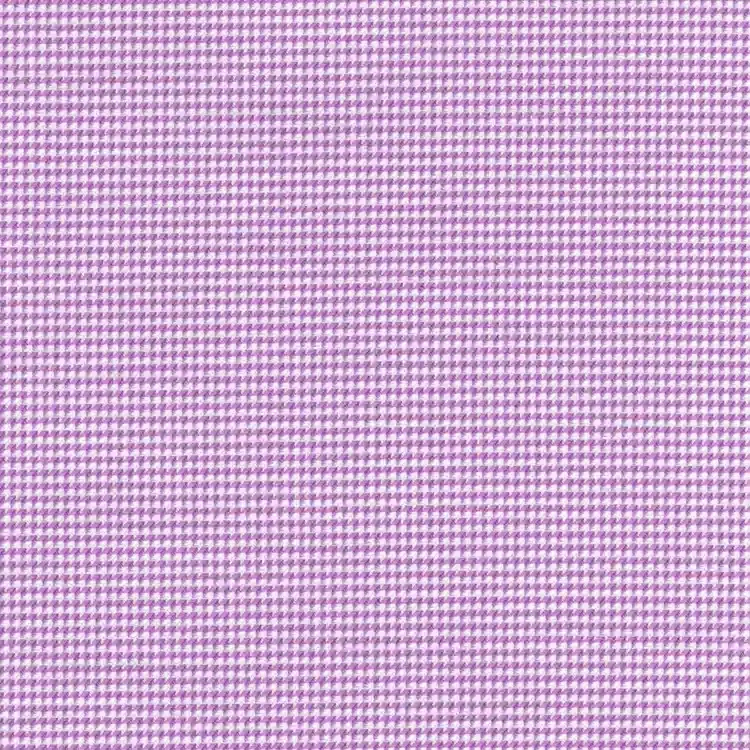 Pink and White Houndstooth Self Texture Shirt Fabric