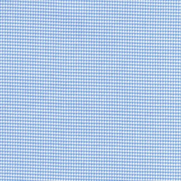 Blue and White Houndstooth Self Texture Shirt Fabric