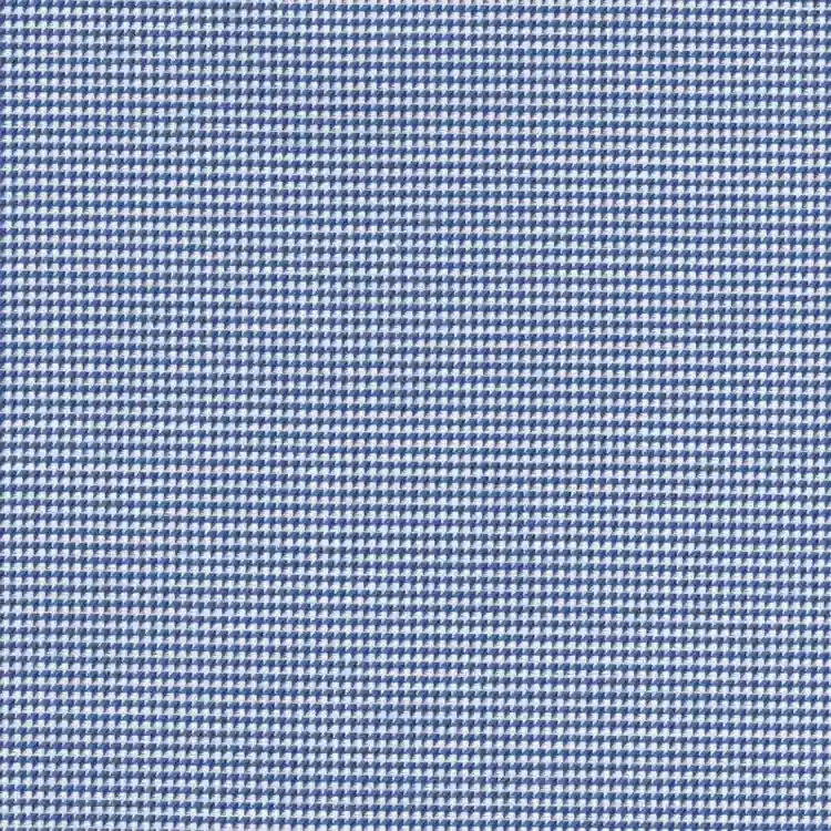 Navy and White Houndstooth Self Texture Shirt Fabric