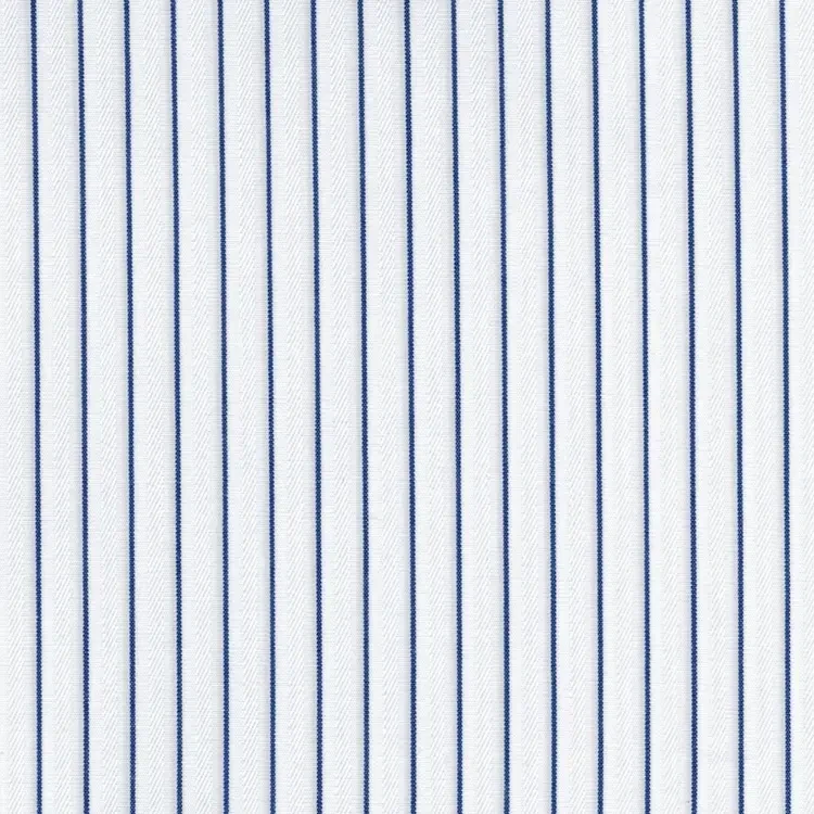 White with Blue Stripe Shirt Fabric