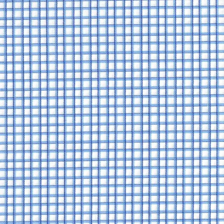 Blue and White Check Shirt Fabric