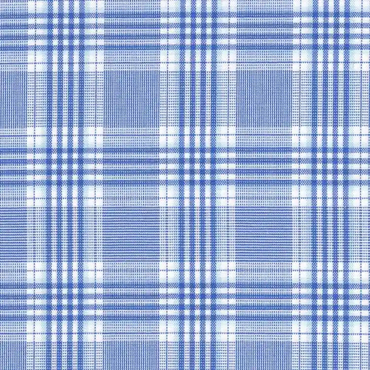 Blue and White Plaid Shirt Fabric