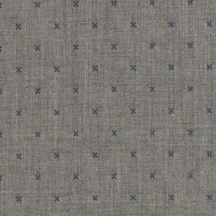 Gray with Navy Small Dot Pattern Shirt Fabric