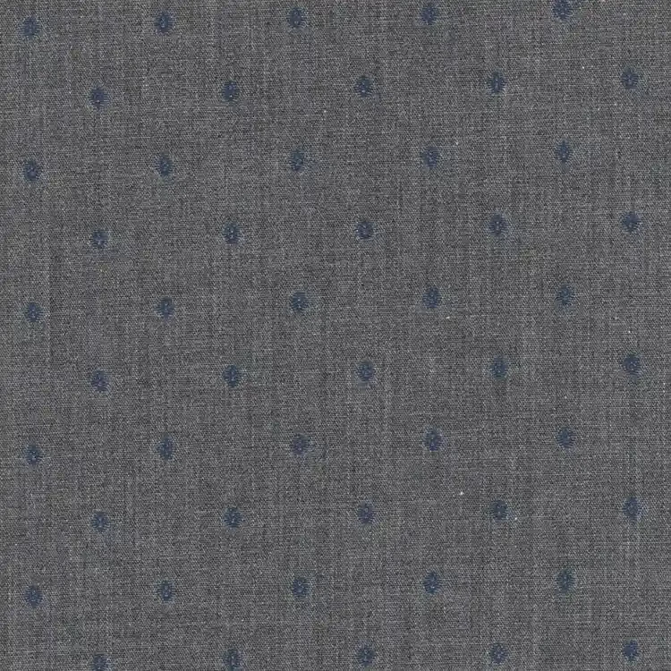 Medium Gray with Navy Small Dot Pattern Shirt Fabric