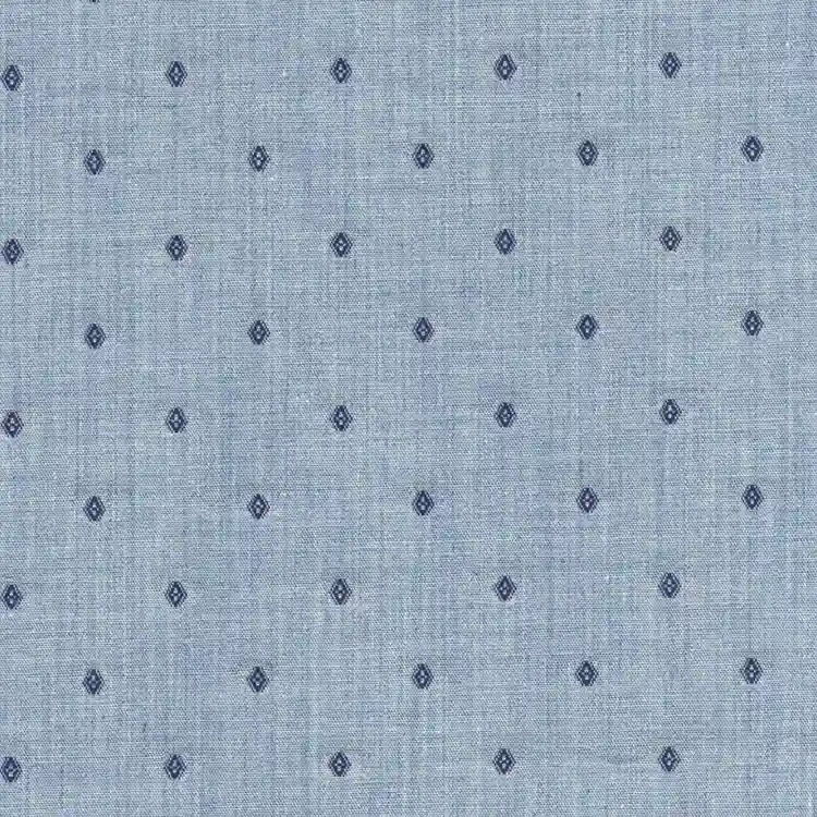 Light Blue with Navy Small Dot Pattern Shirt Fabric