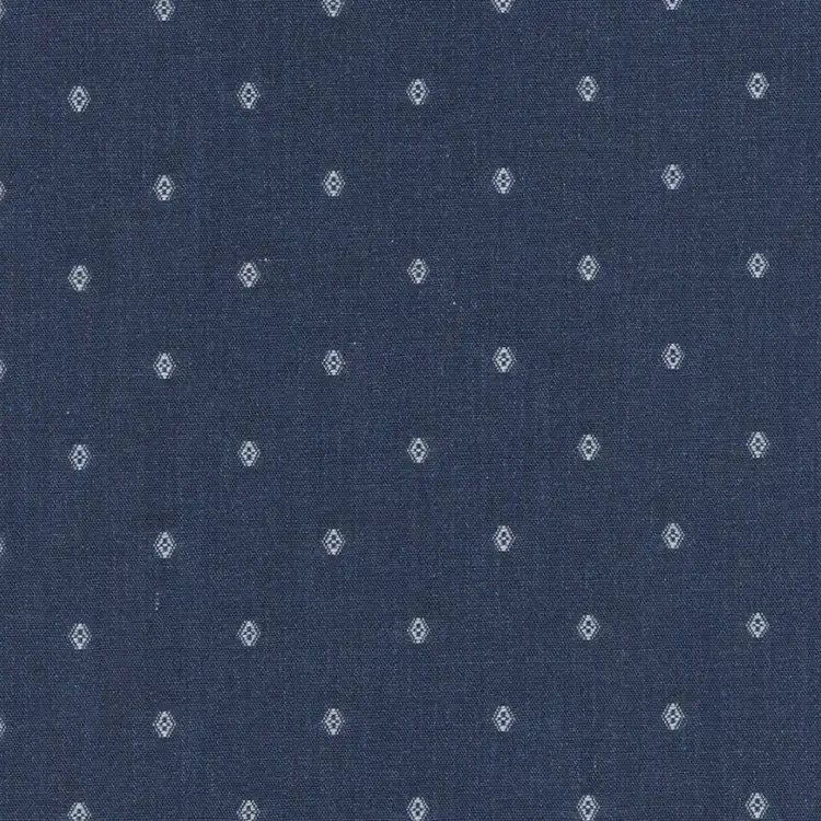 Navy with White Small Dot Pattern Shirt Fabric