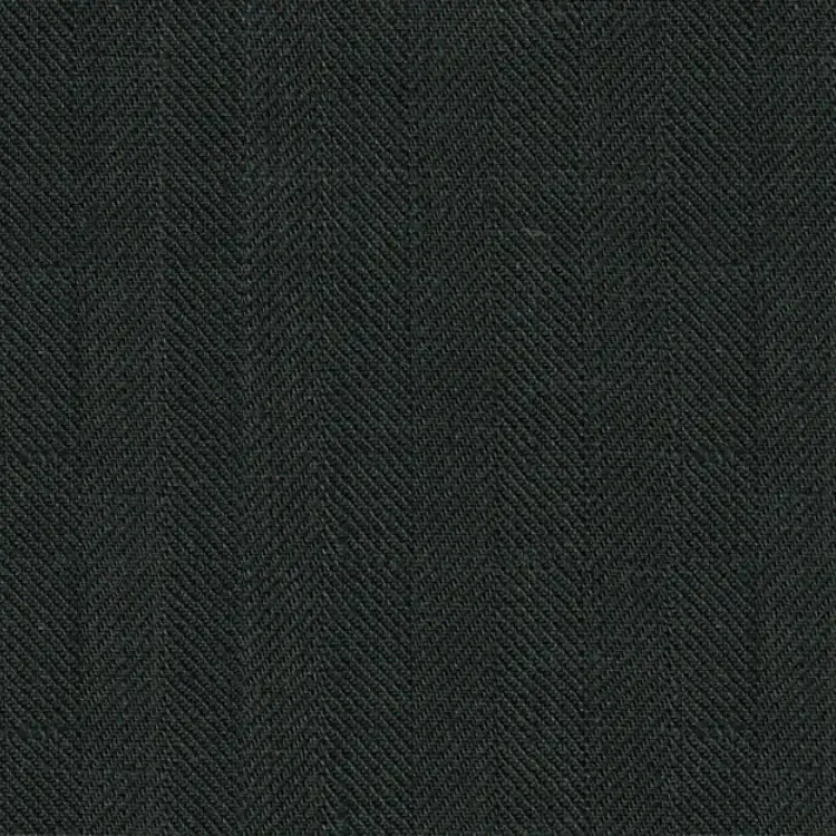 Dark Green Herringbone Linen