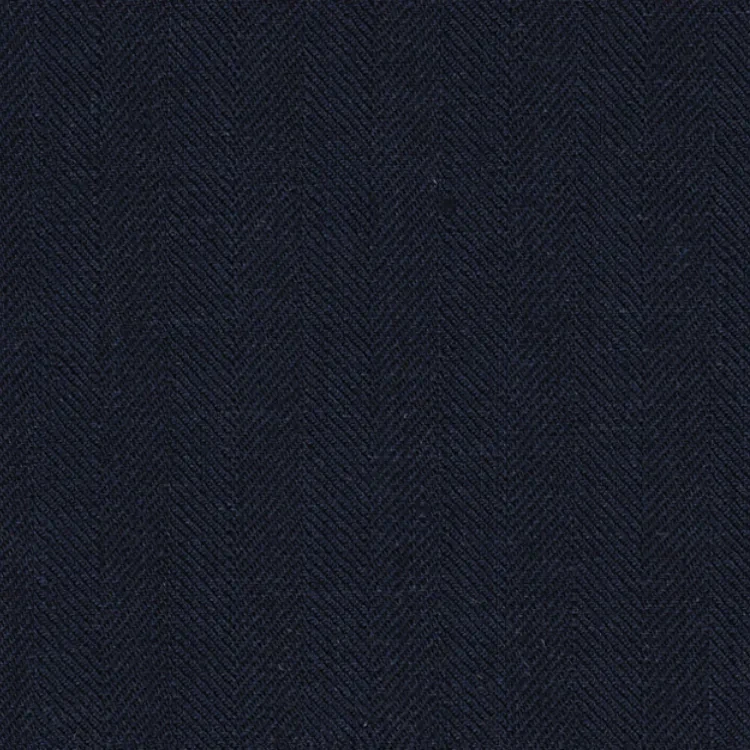 Navy Herringbone Linen