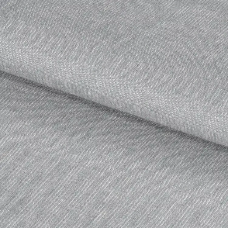 Silver Gray Basket Weave Pattern Linen