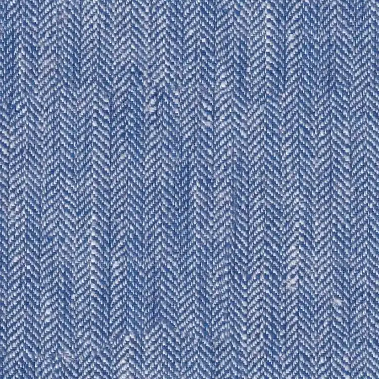 Blue Herringbone Linen